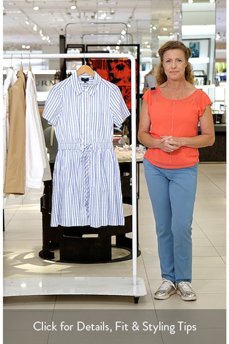 Prentiss Tie Waist Cotton Mini Shirtdress video
