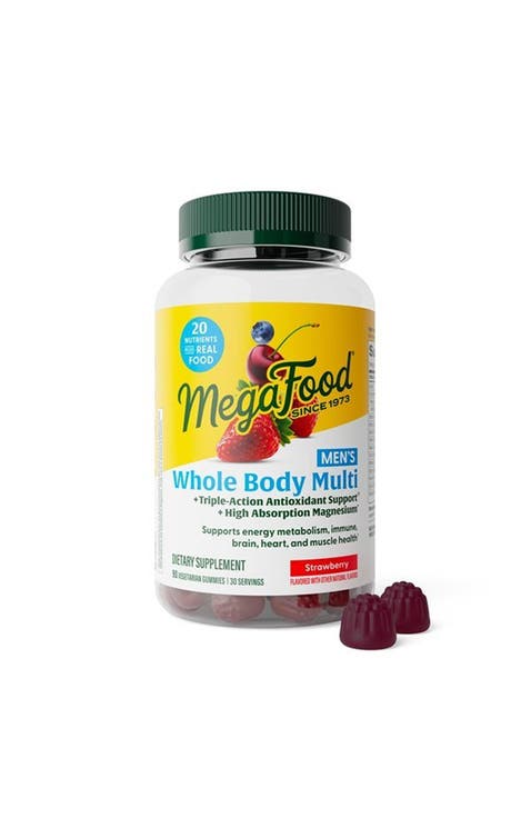 Whole Body Multivitamin Gummies for Men with Methylated B12, 90 Strawberry Gummies