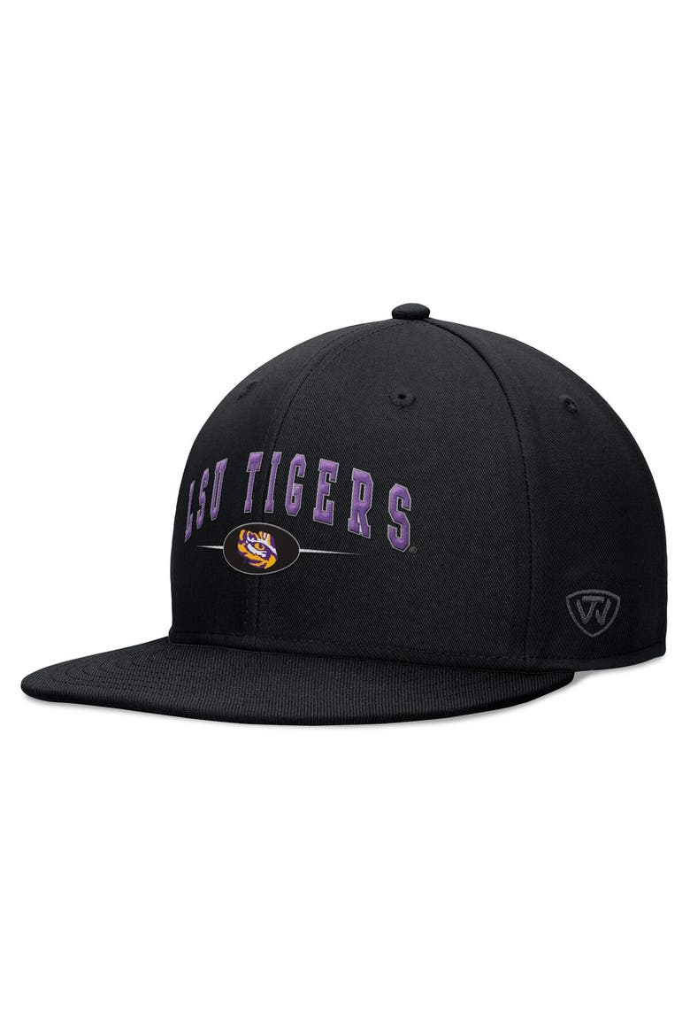 Men's Top of the World Black LSU Tigers Bullpen Snapback Hat, Main, color, Black