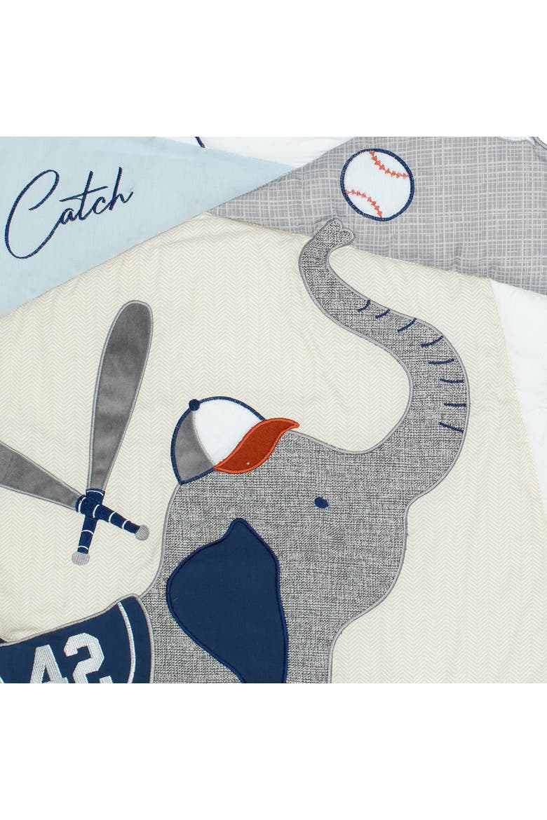 Hall of Fame Sports Animals 5-Piece Crib Bedding Set, Alternate, color, Gray