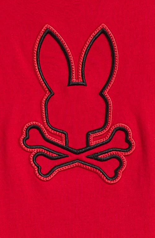 Psycho Bunny Kids' Sayer Embroidered Bunny Pima Cotton T-shirt In Red