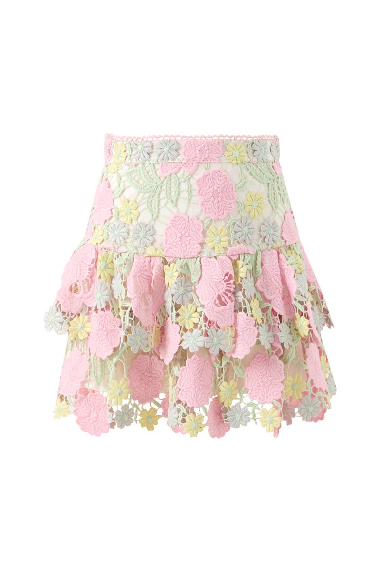 Estella Frill Embroidered Mini Skirt, Alternate, color, Floral