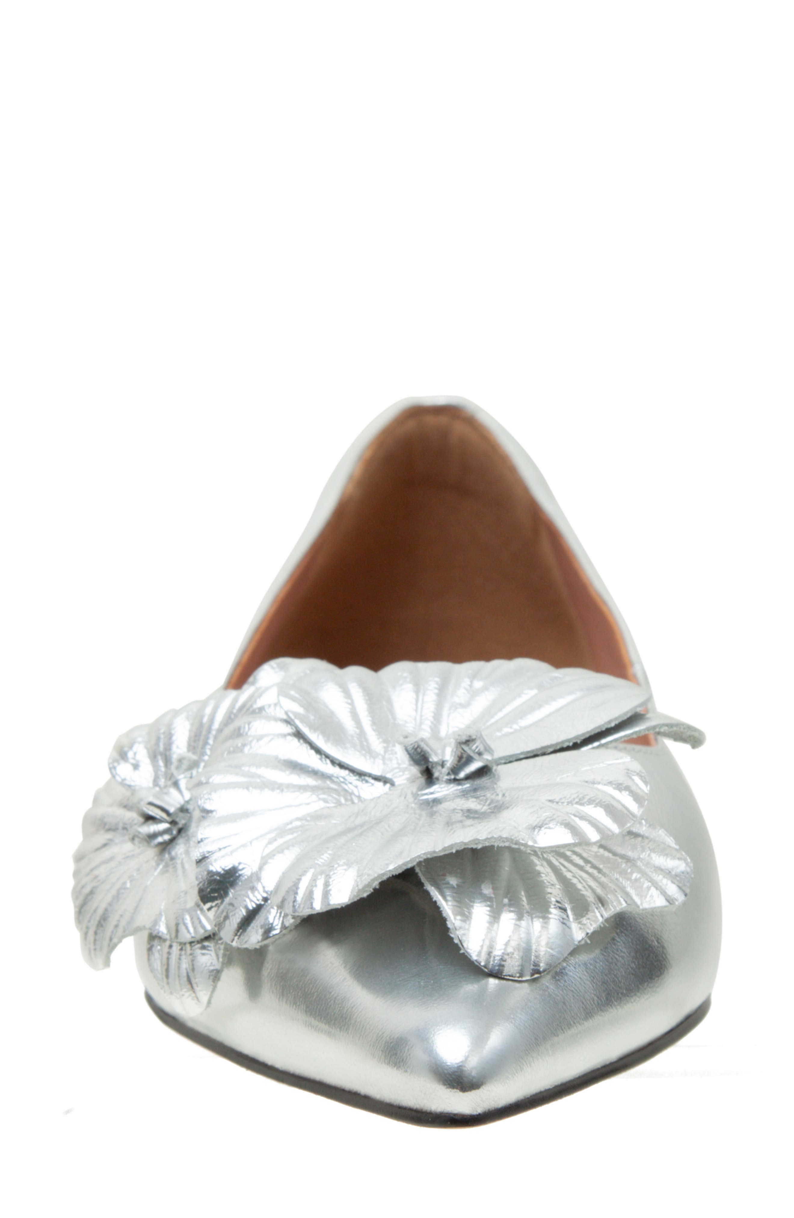 Linea Paolo Nerine Pointed Toe Flat, Alternate, color, Silver