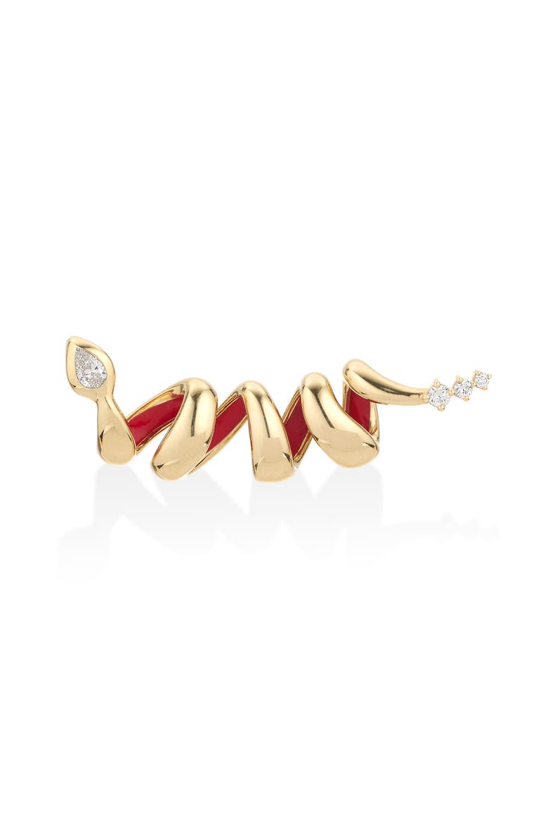 Diamond Snake Charm, Main, color, 14K YELLOW GOLD