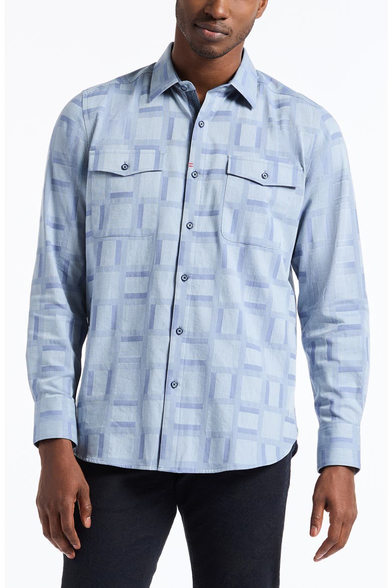 Eaton Long Sleeve Button-Up Shirt, Main, color, GREY