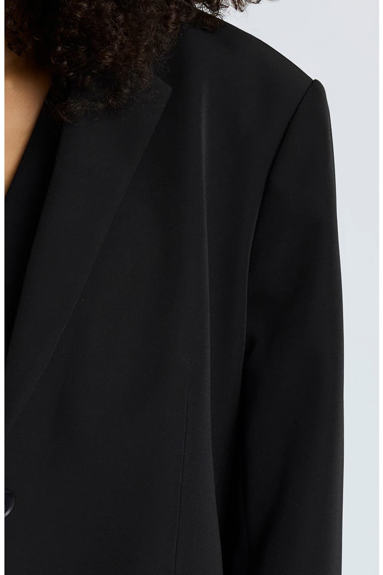 Oversize Luxe Twill Jacket, Alternate, color, BLACK