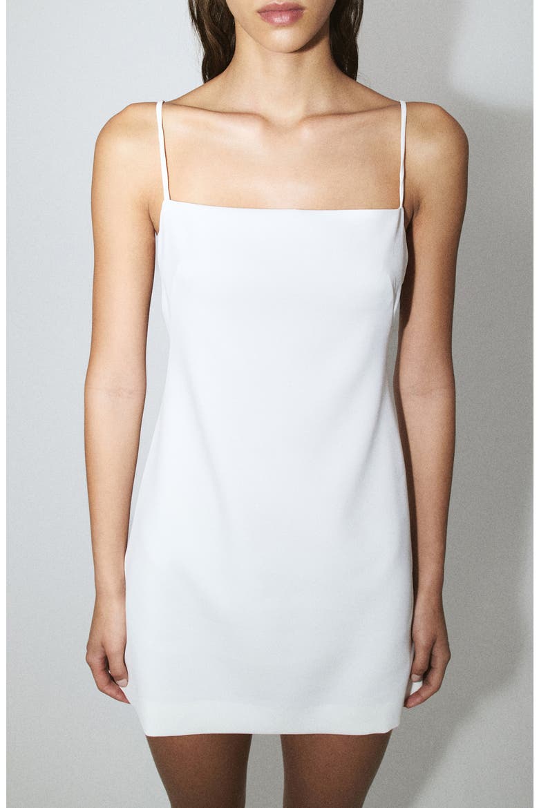 Starring Hailey Bieber Side Cutout Detail Minidress, Alternate, color, WHITE