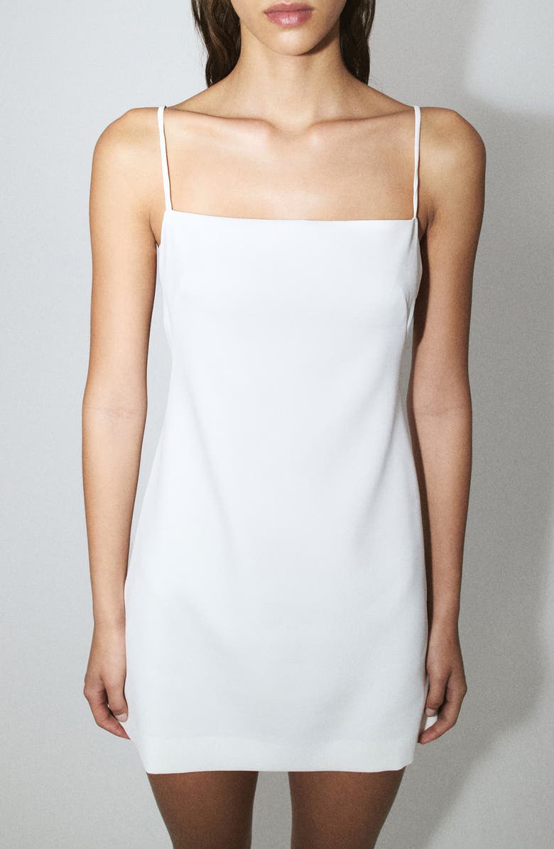 MANGO Featuring Hailey Bieber Side Cutout Detail Minidress, Alternate, color, White