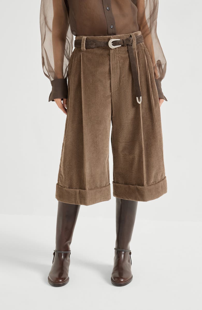 Brunello Cucinelli Corduroy city Bermuda shorts, Alternate, color, Brown