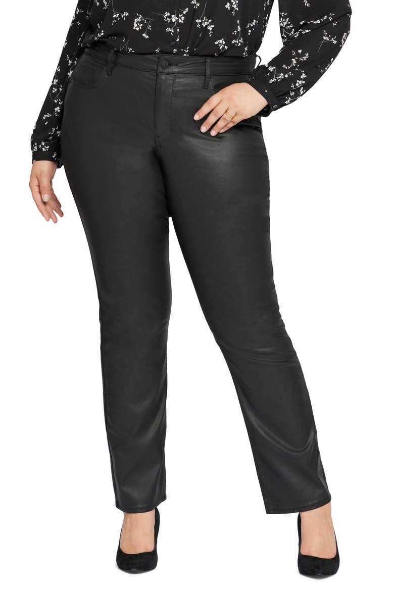 Marilyn Straight Leg Jeans, Main, color, BLACK COATED