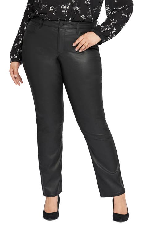Marilyn Straight Leg Jeans (Black Coated)