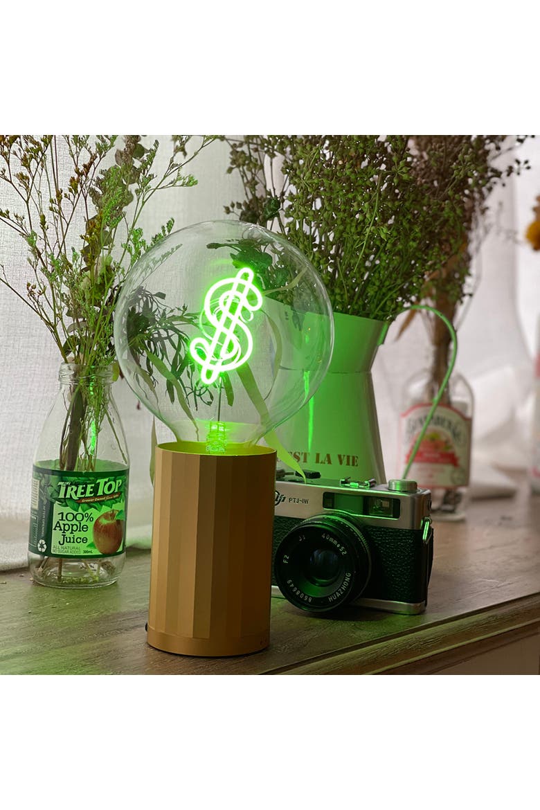 Dollar Sign Portable Table Lamp, Alternate, color, Gold