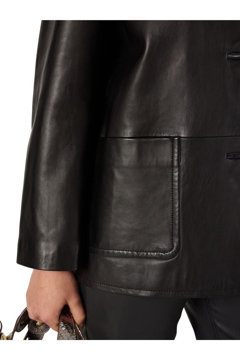 Neva Leather Jacket, Alternate, color, Black