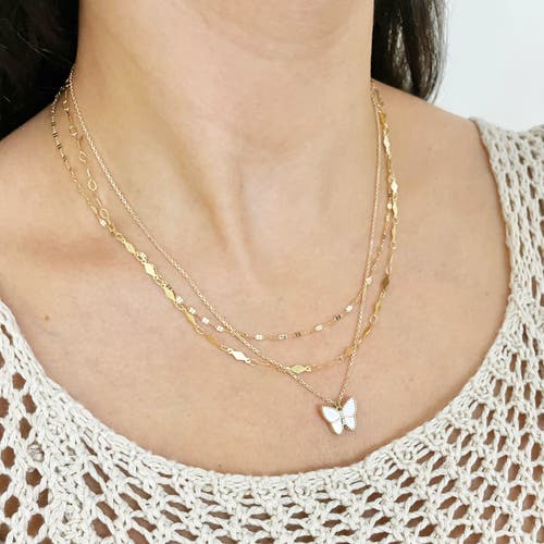 The Lovery Fine Jewelry Mother Of Pearl Butterfly Necklace In Gold