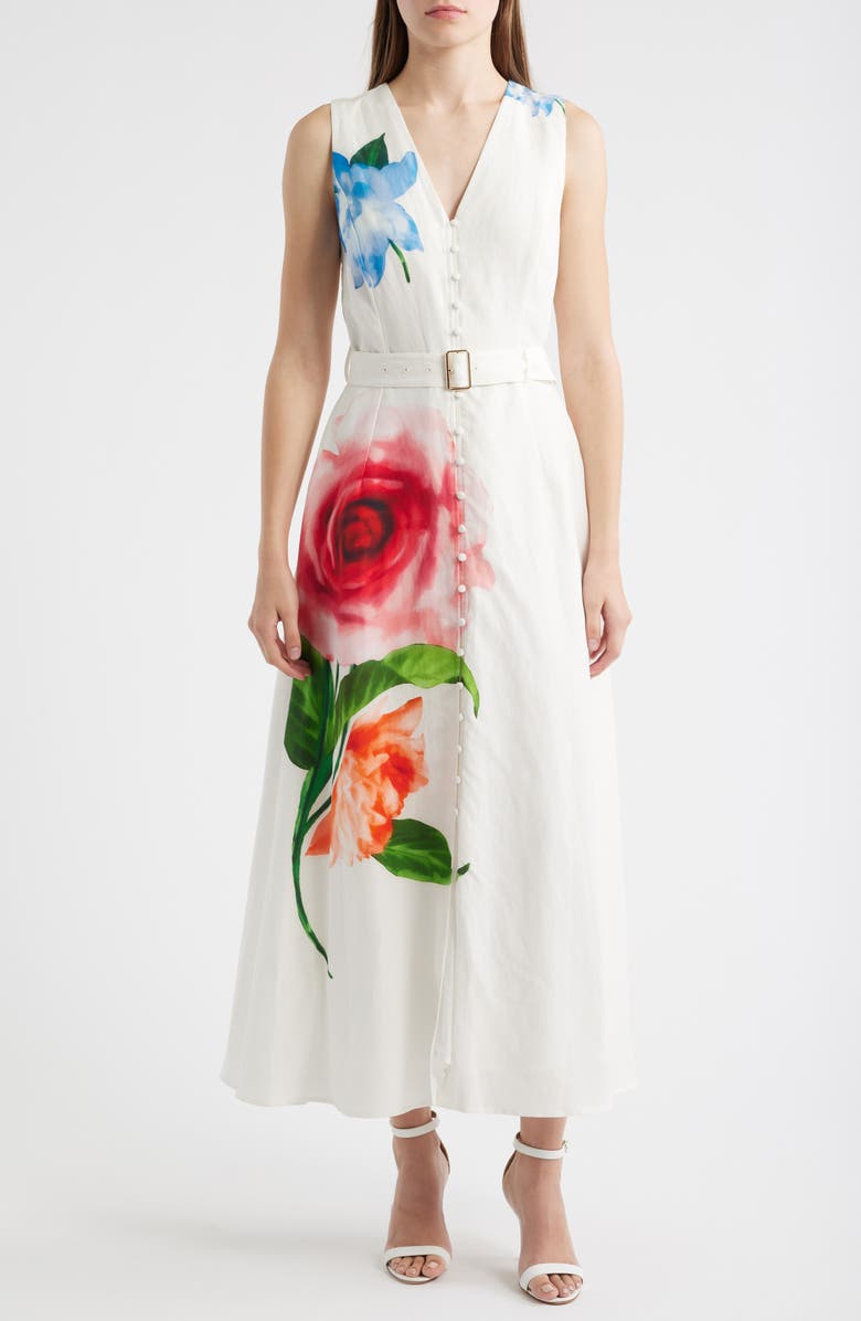 Elie Tahari The Luella Spring Memory Maxi Dress, Main, color, 