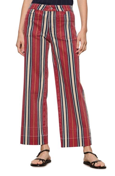 Mariner Wide Leg Stripe Ankle Pants