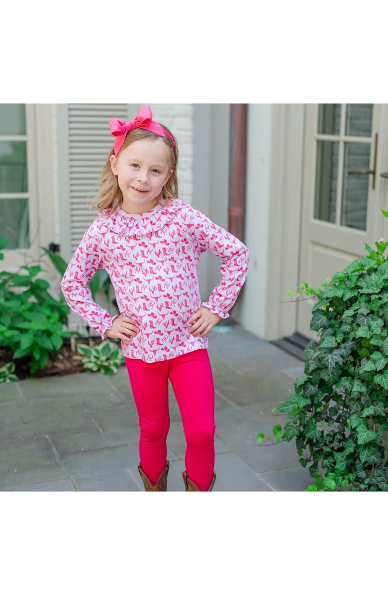 Lila and Hayes Lulu Girls' Legging Set, Alternate, color, Wild West Pink