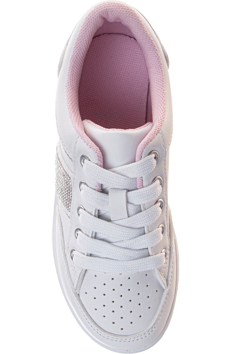 BADGLEY MISCHKA Kids' Rhinestone Sneaker, Alternate, color, White