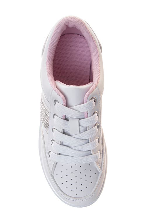 Badgley Mischka Collection Kids' Rhinestone Sneaker In White