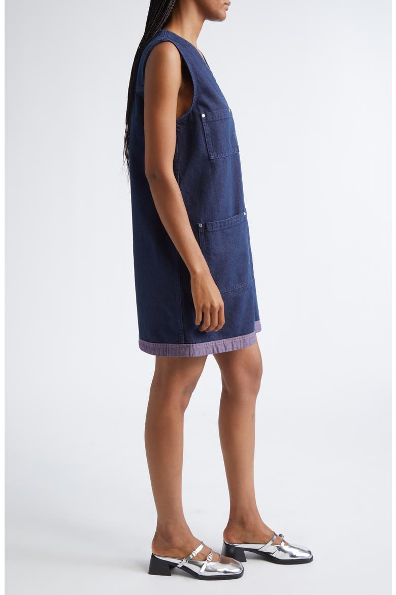 Contrast Hem Denim Dress, Alternate, color, DUSKY / DRIED ROSE