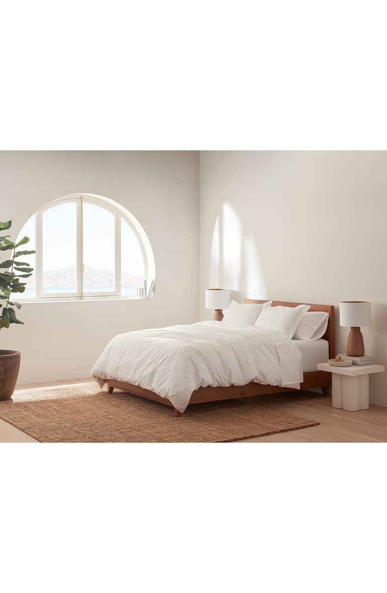 Coyuchi Heritage 400 Thread Count Organic Cotton Percale Sheet Set, Alternate, color, Alpine White