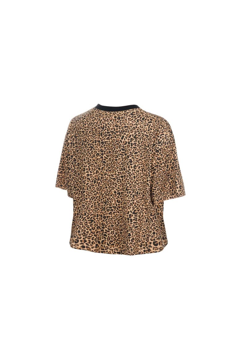 Women's New Era  Brown San Francisco 49ers Mom & Me Leopard Boxy Cropped T-Shirt, Alternate, color, Brown