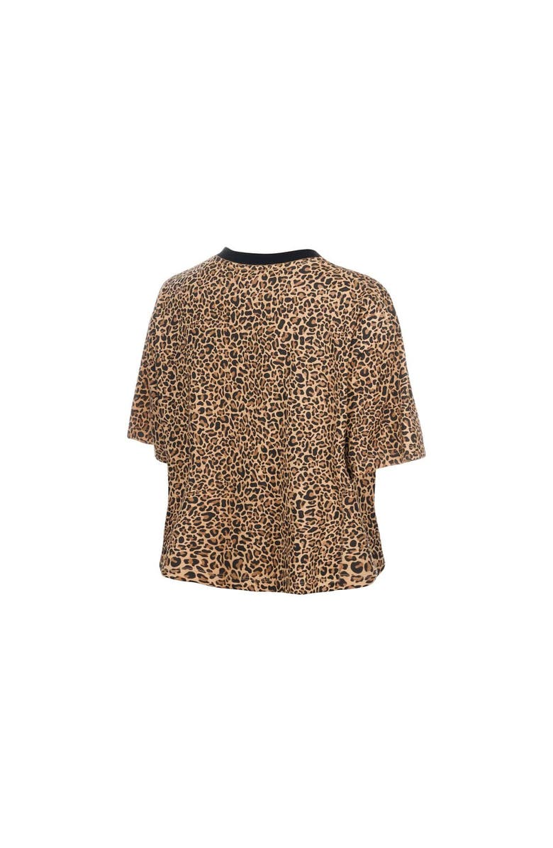 New Era Women's New Era  Brown Los Angeles Dodgers Leopard Boxy Cropped T-Shirt, Alternate, color, Brown