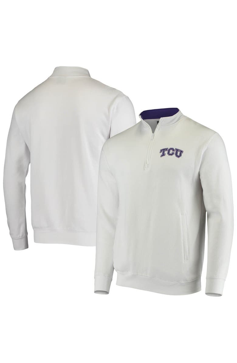 COLOSSEUM Men's Colosseum White TCU Horned Frogs Tortugas Logo Quarter-Zip Jacket, Main, color, White