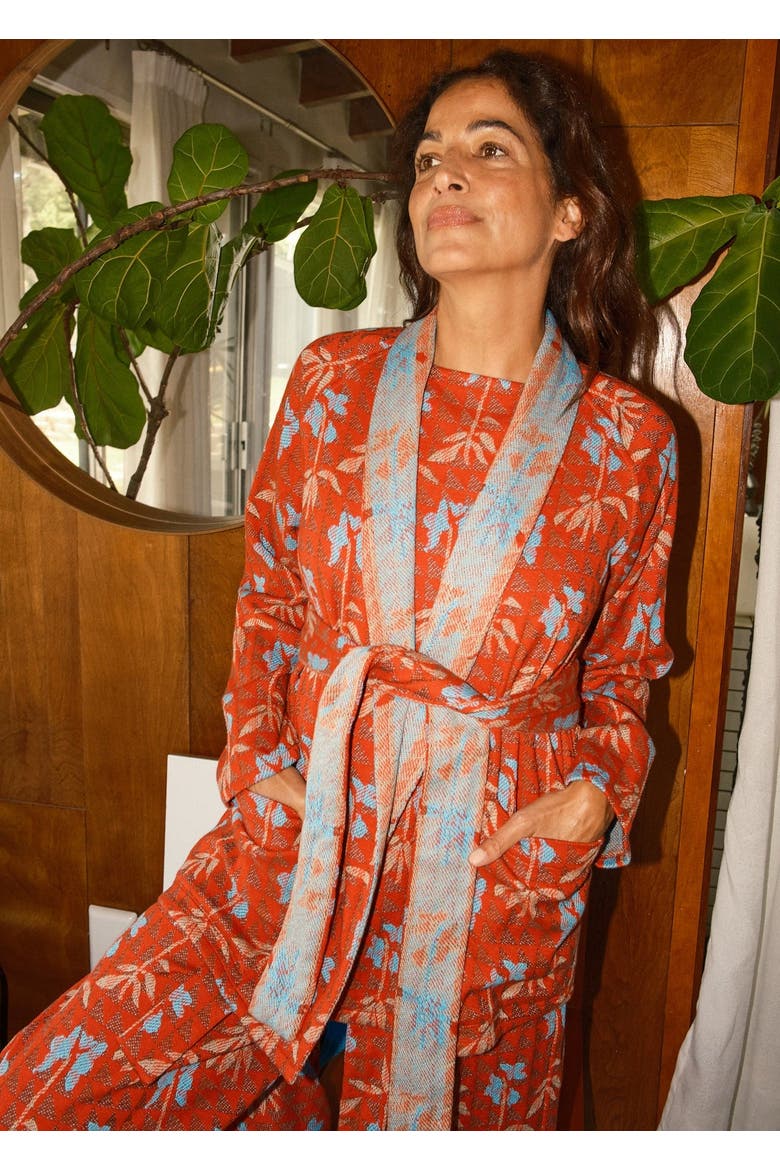 Ryan Wraparound Fitted Robe Jacket, Alternate, color, Birdcage