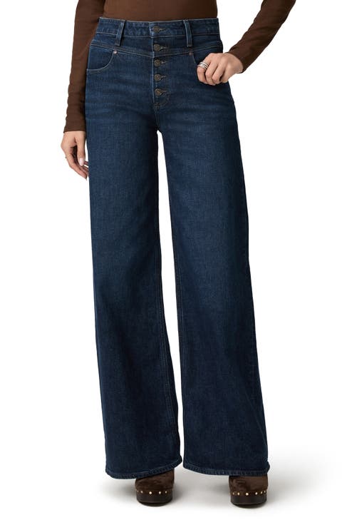 Frances Angled Yoke High Waist Wide Leg Jeans