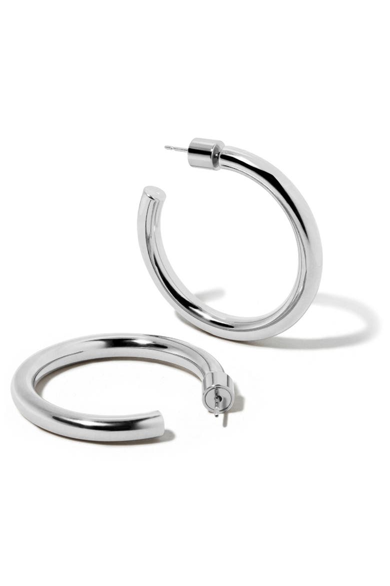 Lilly Mini Hoops, 1-Inch, Alternate, color, SILVER