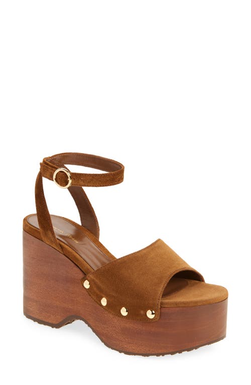 Gianvito Rossi 110 Suede Platform Wedge Sandals In Gold