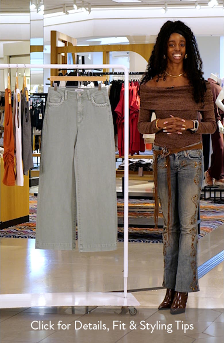 Anessa Braided Pocket High Waist Wide Leg Jeans, sales video thumbnail