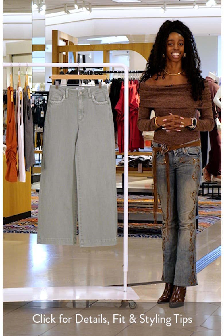 Anessa Braided Pocket High Waist Wide Leg Jeans video