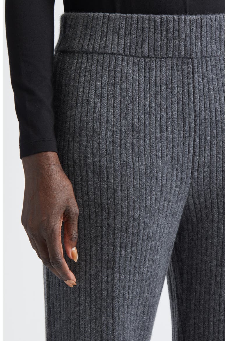 Rib Cashmere Blend Ankle Pants, Alternate, color, GRAPHITE MELANGE