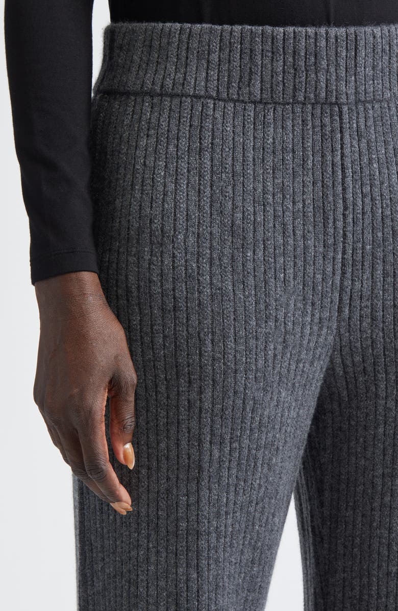 Lafayette 148 New York Rib Cashmere Blend Ankle Pants, Alternate, color, Graphite Melange