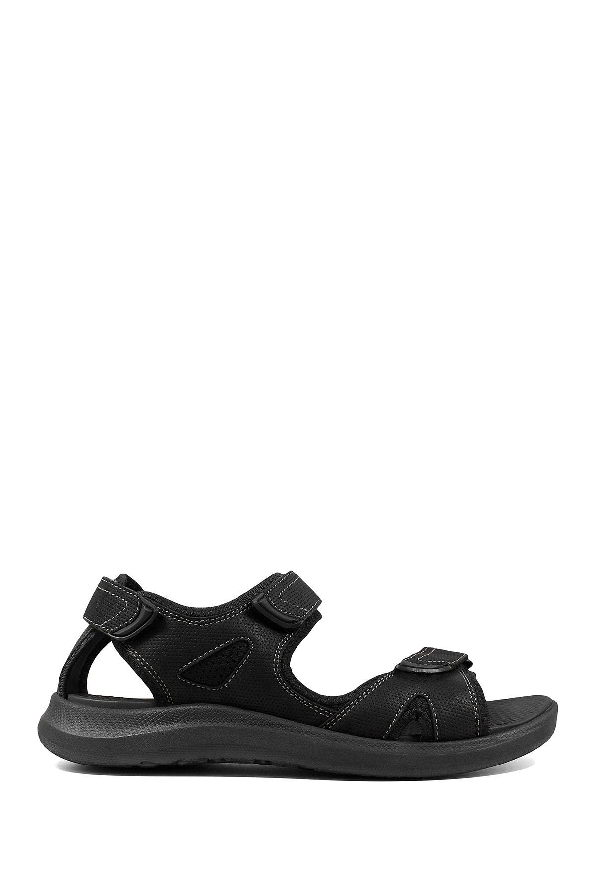 NUNN BUSH Rio Vista 3-Strap River Sandal - Wide Width Available, Alternate, color, Black