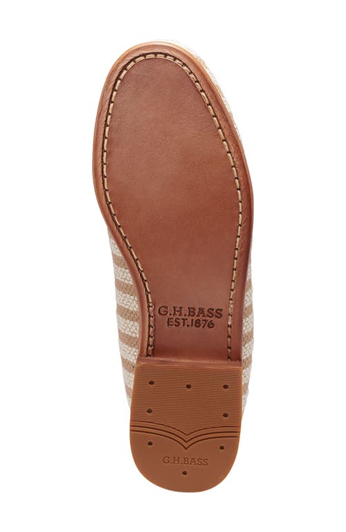 G.h.bass Lilly Nautical Leather & Canvas Loafer In Tan Multi