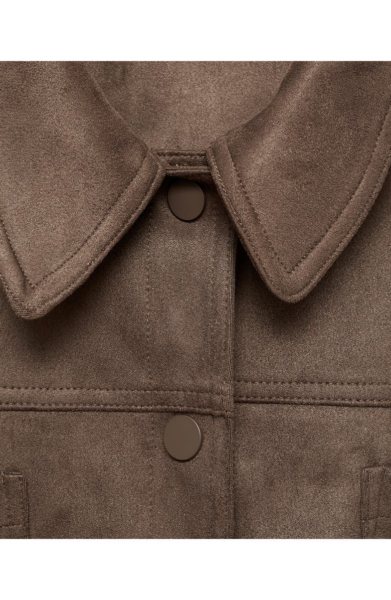 MANGO Crop Faux Suede Jacket, Alternate, color, 