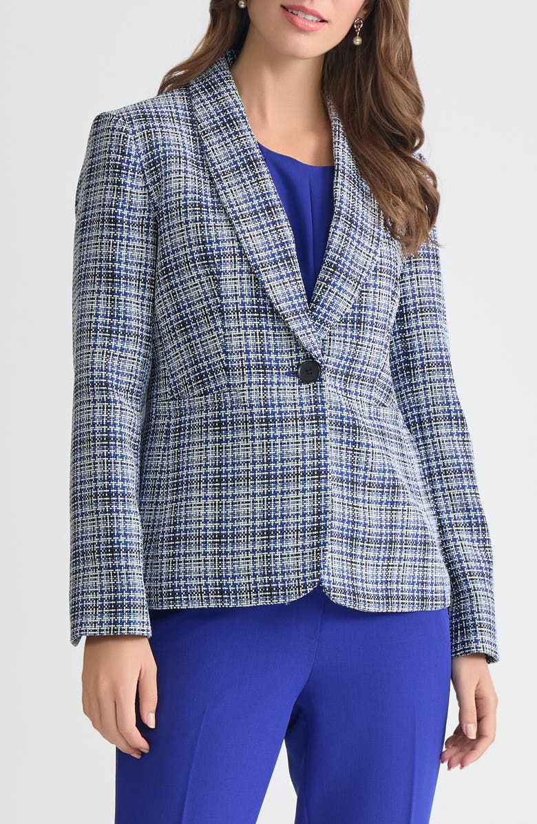 KASPER Shawl Collar Blazer, Main, color, Royal Signature Multi