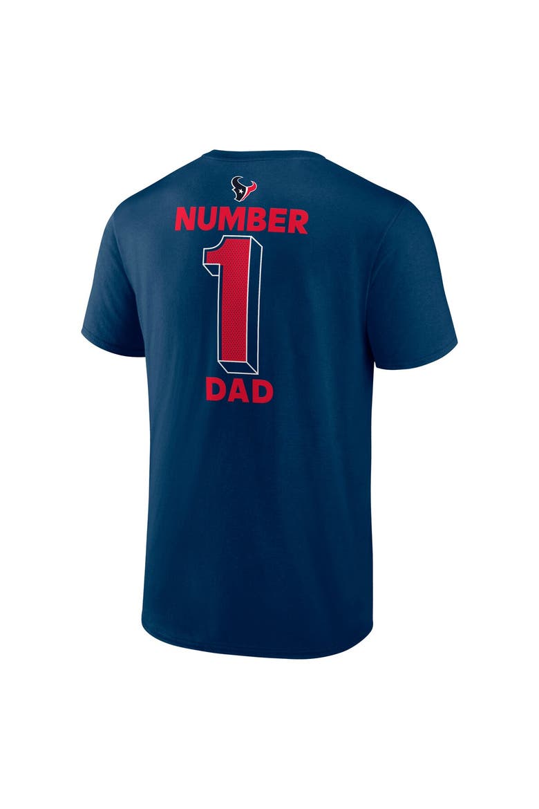 Men's Logo Athletic Navy Houston Texans #1 Dad Jersey T-Shirt, Alternate, color, Navy