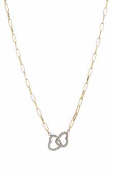 MESHMERISE Interlocking Hearts Paperclip Necklace - 0.12ct.