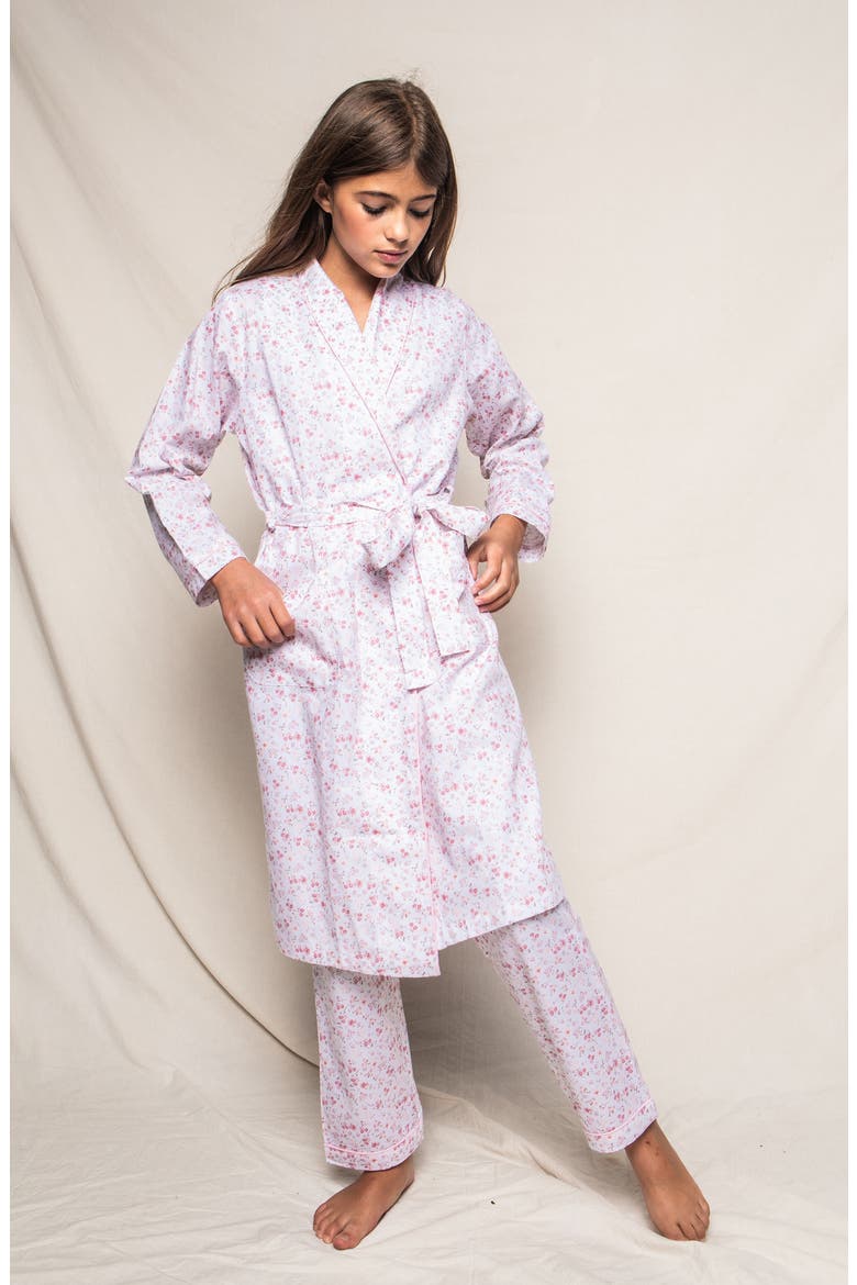 Kids' Dorset Floral Robe, Alternate, color, WHITE/ PINK