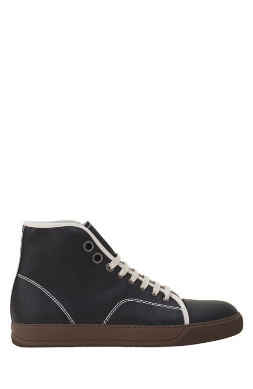 Lanvin Dbb1 High-top Leather Sneakers In Black