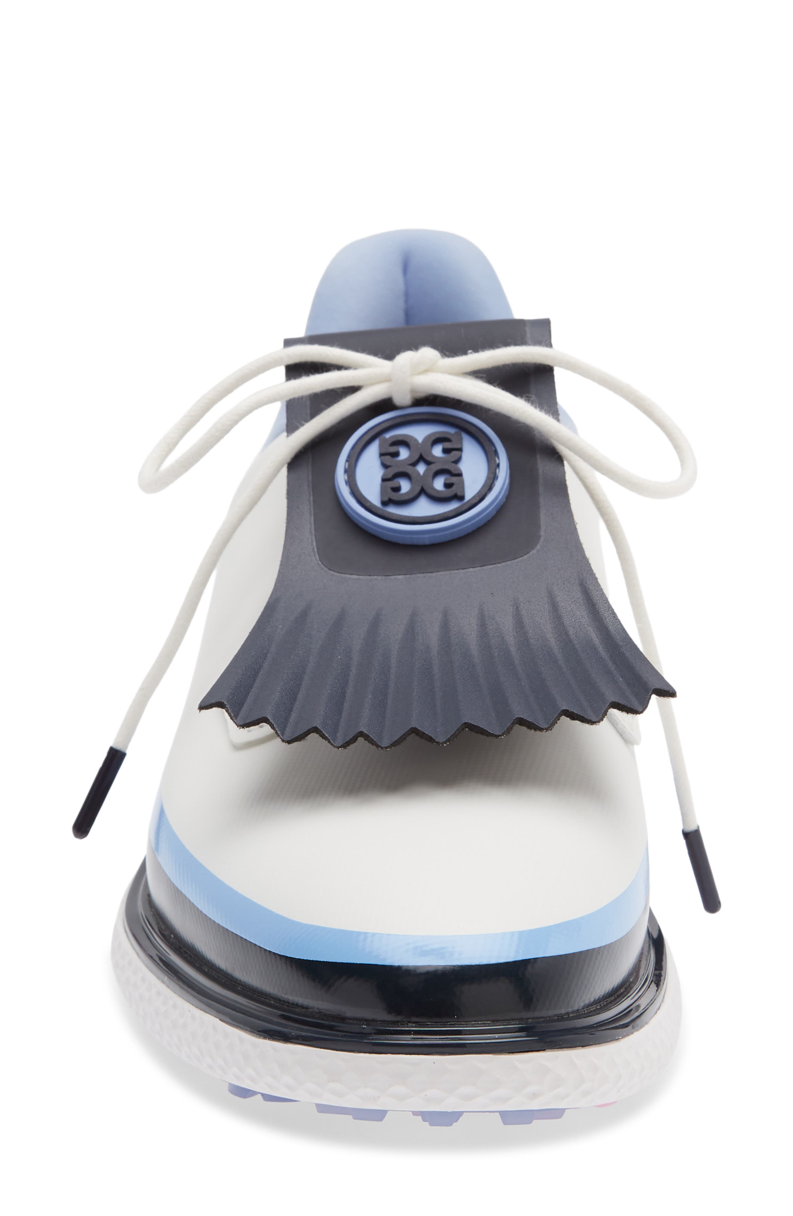 G/FORE Gallivanter Tuxedo Stripe Golf Shoe, Alternate, color, Snow/ Twilight