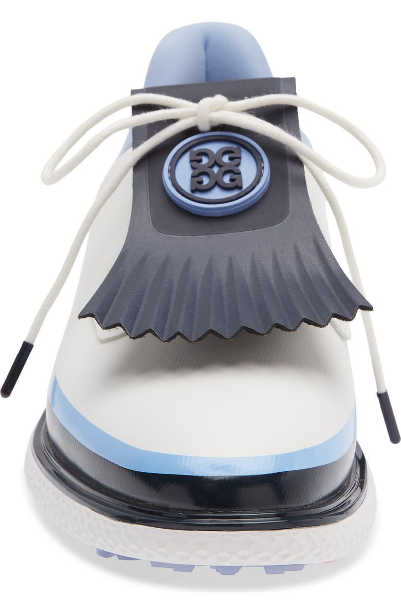 G/FORE Gallivanter Tuxedo Stripe Golf Shoe, Alternate, color, Snow/ Twilight