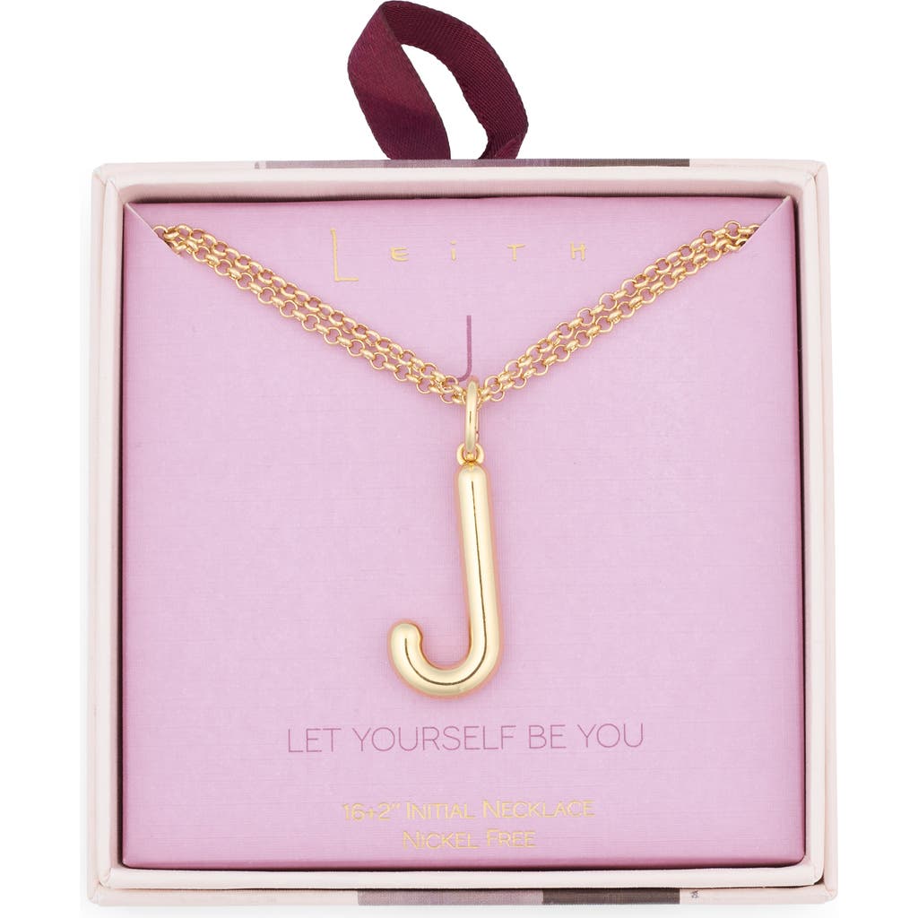 Leith Lowercase Initial Bubble Pendant Necklace In Gold