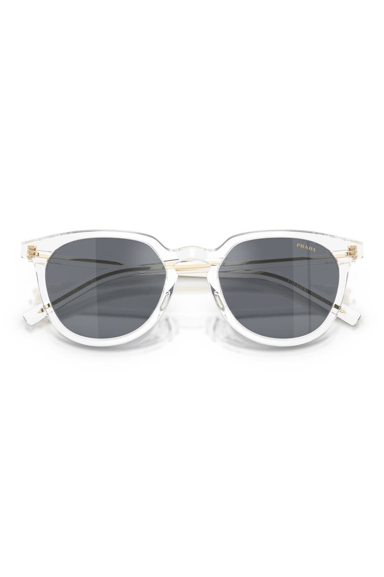 52mm Phantos Sunglasses, Alternate, color, CRYSTAL / BLUE