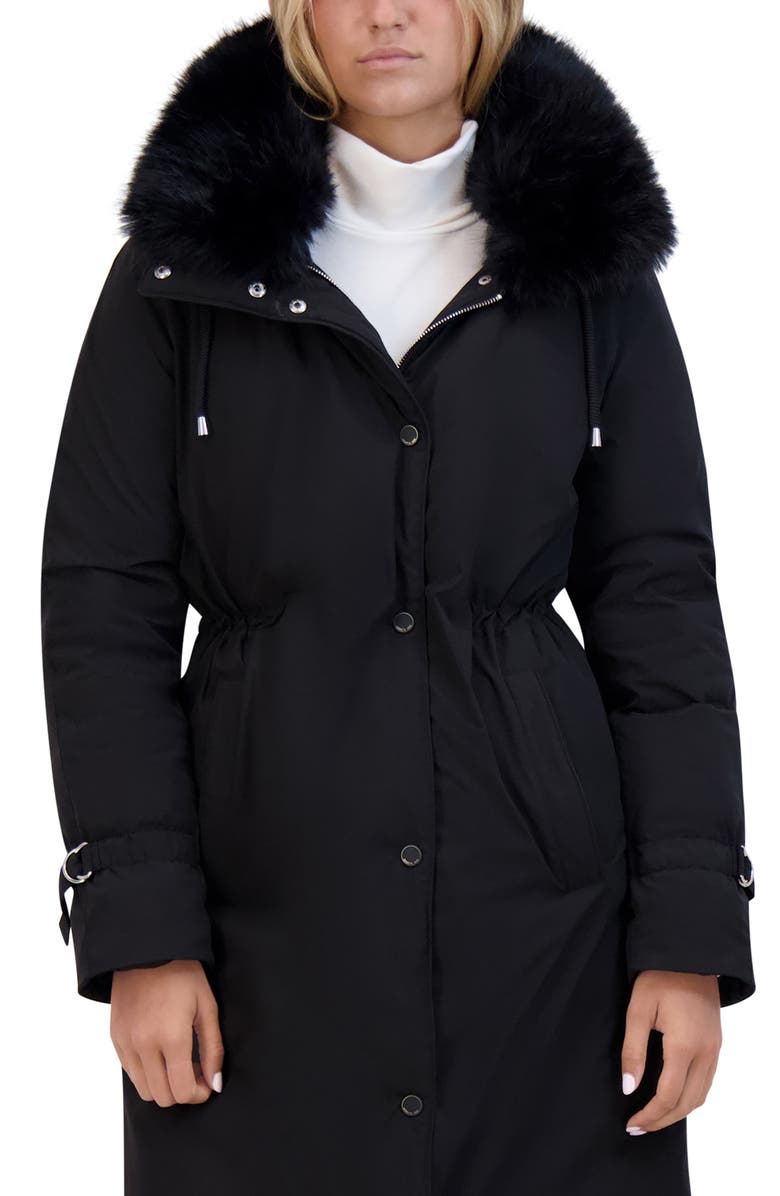 Kenneth Cole New York Hooded Jacket with Faux Fur Trim, Alternate, color, 
