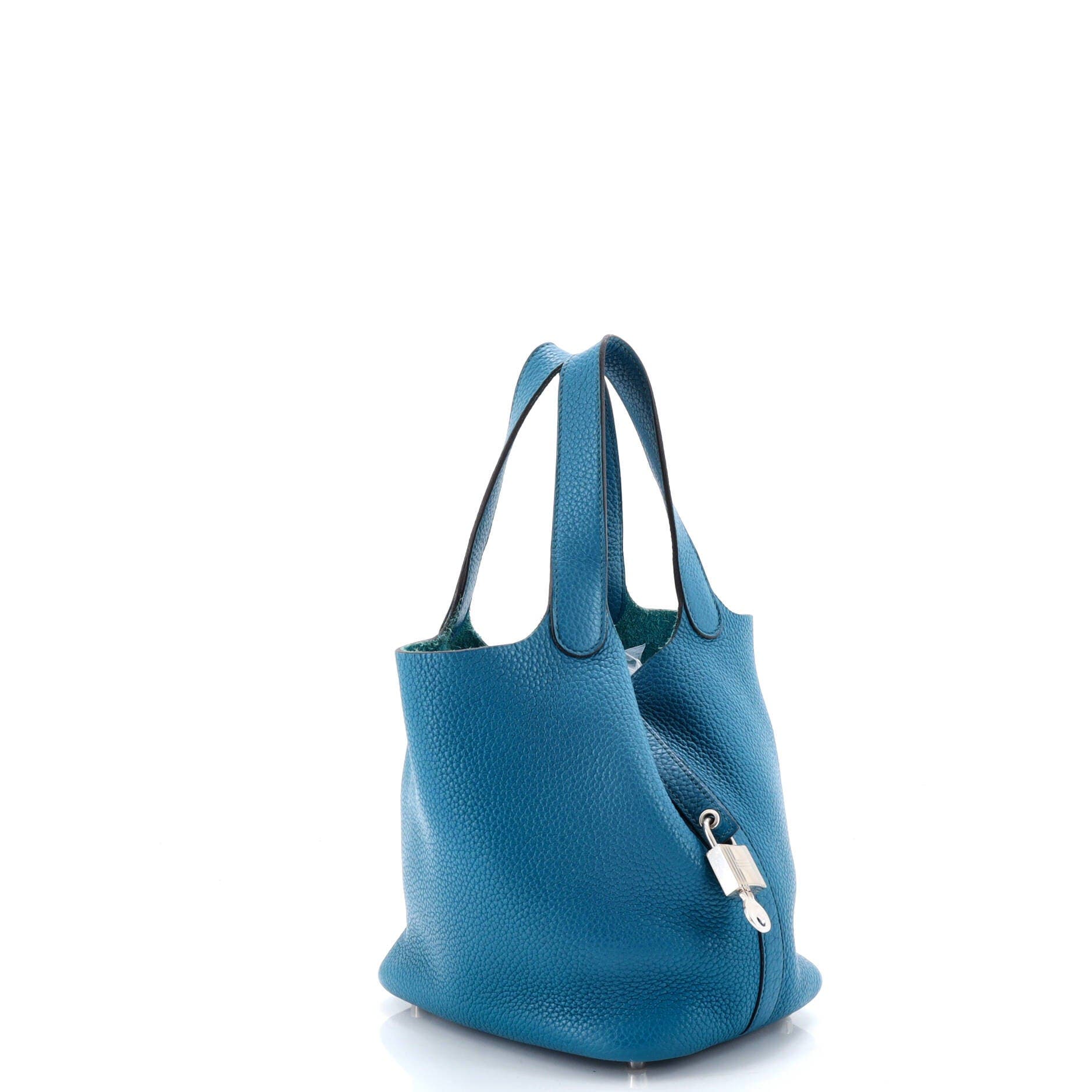 Pre-Owned Hermes Picotin Lock Bag Clemence PM, Alternate, color, Bleu Izmir